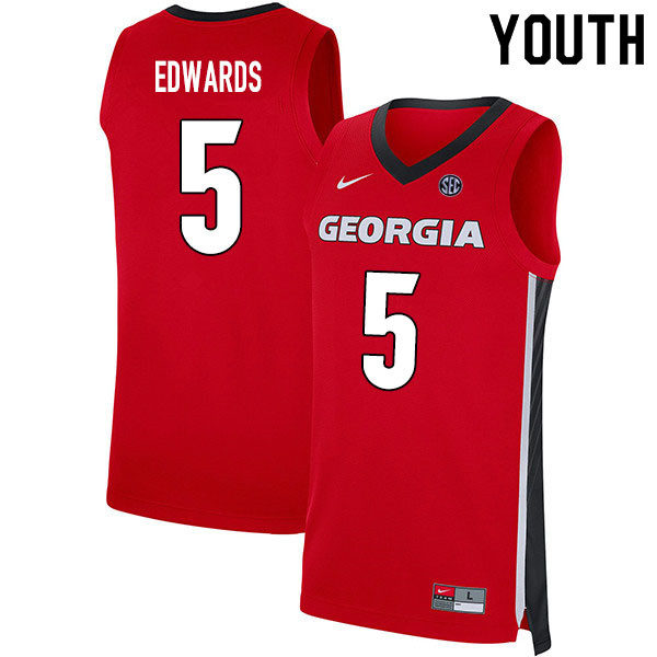 2020 Youth #5 Anthony Edwards Georgia Bulldogs College Basketball Jerseys Sale-Red